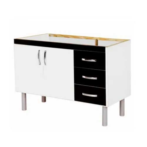Gabinete de Cozinha Toquio 116Cm Preto AJR