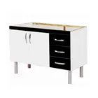Gabinete de Cozinha Toquio 116Cm Preto AJR