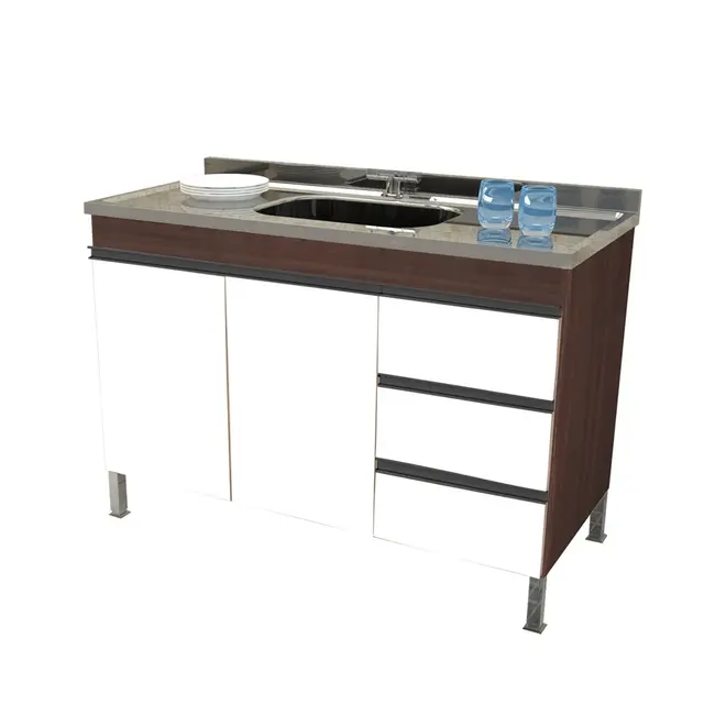 Gabinete de Cozinha Tóquio 144Cm Preto AJR