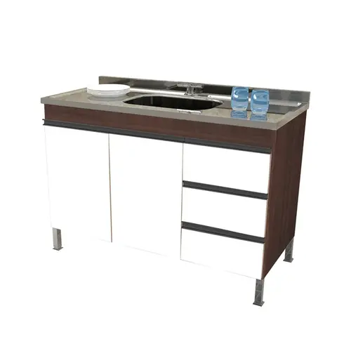 Gabinete de Cozinha Tóquio 144Cm Preto AJR