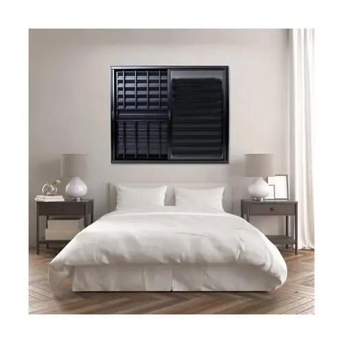 Veneziana de Aluminio 3 Folhas Preto Plus 100X120cm Com Grande Lux