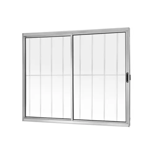 Janela de Correr 2 Folhas 100x120 Aluminio Brilhante Com Grade Proex