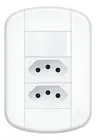 Conjunto Blanc+ Interruptor Simples + 02 Tomadas 2P+T 20A/250v Branco 11339284 Fame