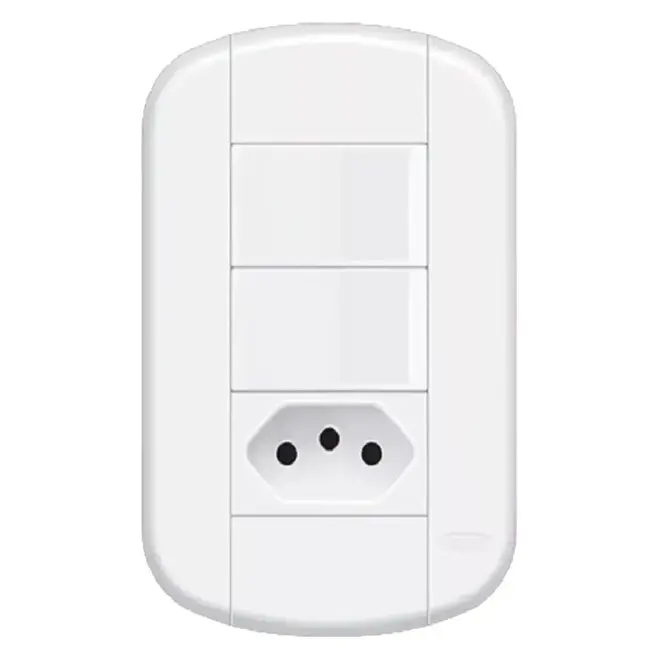 Conjunto Blanc+ 01 Interruptor Simples + Tomada 2P+T 10A/250v 11339294 Fame
