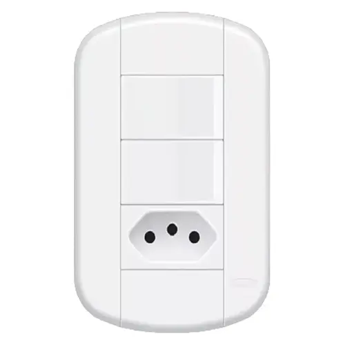 Conjunto Blanc+ 01 Interruptor Simples + Tomada 2P+T 10A/250v 11339294 Fame