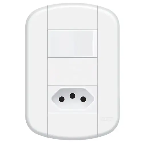 Conjunto Blanc+ Interruptor Simples + Tomada 2P+T 10A/250v Branco Fame