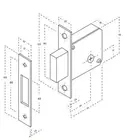 Fechadura Tetra Auxiliar Quadrada 1500 Cromada Pado