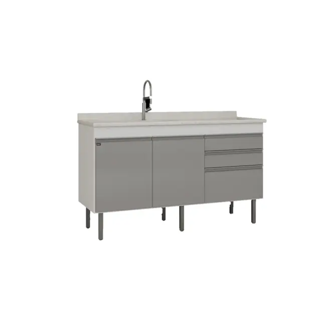 Gabinete de Cozinha Esmeralda 1,44m Branco/Cobalto Locatt