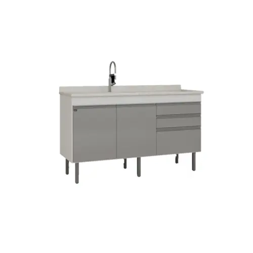 Gabinete de Cozinha Esmeralda 1,44m Branco/Cobalto Locatt