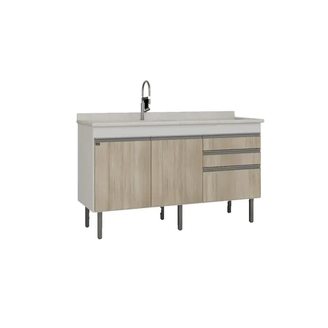 Gabinete de Cozinha Esmeralda 1,44m Branco/Barrique Locatt