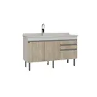 Gabinete de Cozinha Esmeralda 1,44m Branco/Barrique Locatt