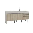 Gabinete de Cozinha Esmeralda 1,94m Branco/Barrique Locatt