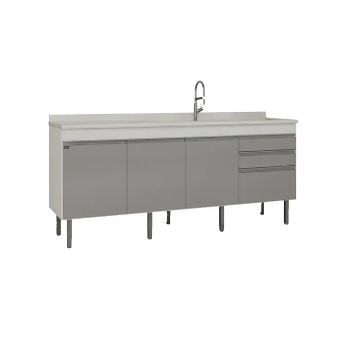 Gabinete de Cozinha Esmeralda 1,94m Branco/Cobalto Locatt