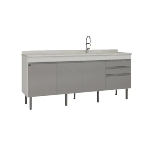 Gabinete de Cozinha Esmeralda 1,94m Branco/Cobalto Locatt