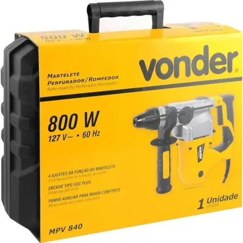 Martelete Perfurador/Rompedor 800w MPV840 127v 60.01.840.127 VONDER