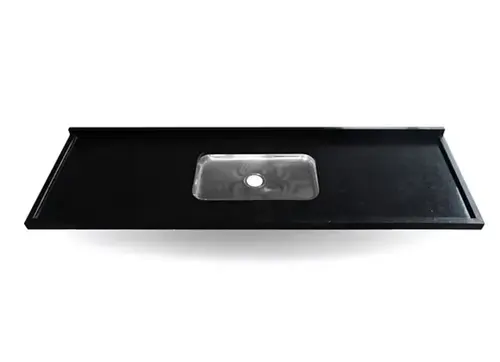 Pia de Cozinha Granito Cuba Funda 1,82m Preto Kasa