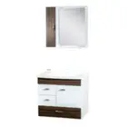 Kit Gabinete Banheiro Santarem 60cm Castanho Corso