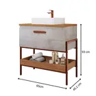Gabinete de Banheiro Portinari 60cm Cimento/Freijo MGM