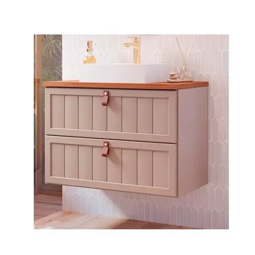 Gabinete de Banheiro Sense 80cm Cappuccino/Freijó MGM