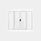 Janela de Correr Premium 4 Folhas 120x120 Branco Com Grade Lux