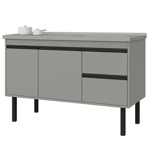 Gabinete de Cozinha Color 1,14m Cinza/Cinza Primatto