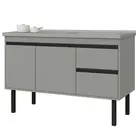 Gabinete de Cozinha Color 1,14m Cinza/Cinza Primatto