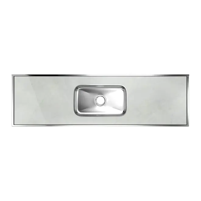 PIA DE COZINHA LDAP 2,00 MARMORE CARRARA FORMINOX
