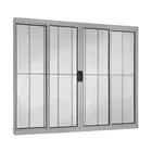 JANELA DE CORRER 4FOLHAS 100X120 ALUMINIO BRILHANTE COM GRADE PROEX