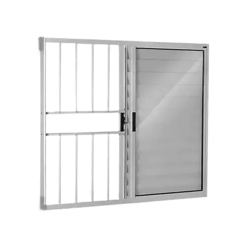 VENEZIANA 3 FOLHAS 100X120 ALUMINIO BRILHANTE COM GRADE PROEX