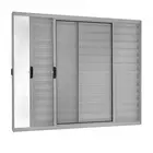 VENEZIANA 3 FOLHAS 100X120 ALUMINIO BRILHANTE SEM GRADE PROEX