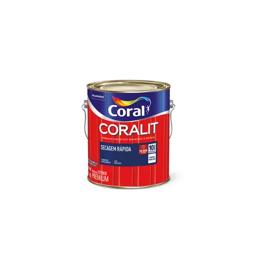 Esmalte Coralit Seca Rápido Brilhante Branco 3,0L Coral