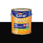 Esmalte Coralit Total Base Agua Fosco 3,6L Preto Coral