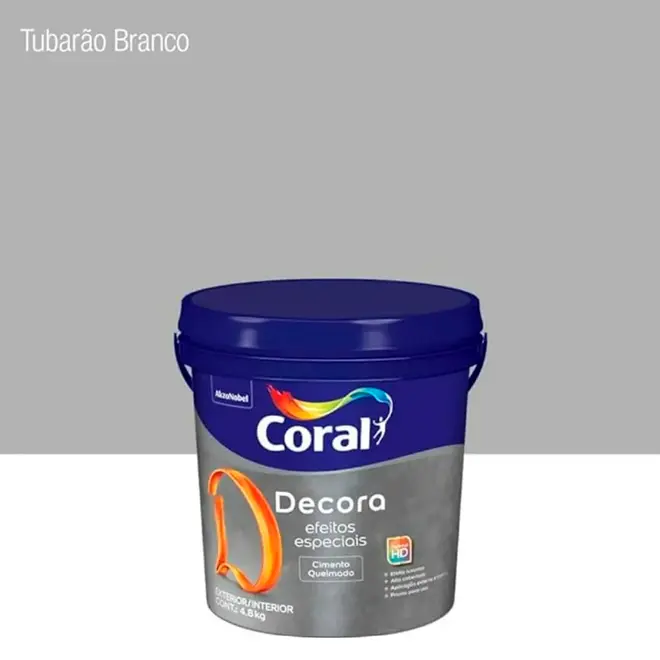 Textura Decora Cimento Queimado 4,8kg Tubarão Branco Coral