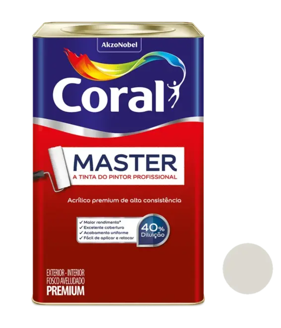 Tinta Acrilica Premium Fosco Master 18L Gelo Coral