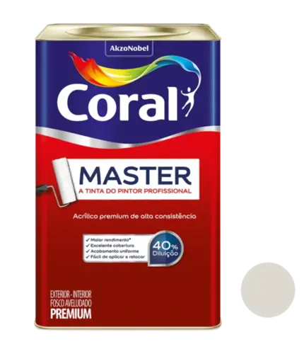 Tinta Acrilica Premium Fosco Master 18L Gelo Coral