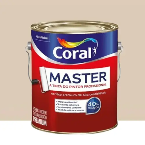 Tinta Acrilica Premium Fosco Master 3,6L Areia Coral