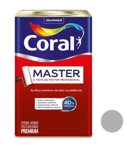 Tinta Acrilica Premium Fosco Master 18L Tubarão Branco Coral