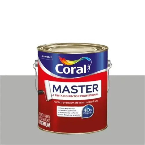 Tinta Acrilica Premium Fosco Master 3,6L Tubarão Branco Coral