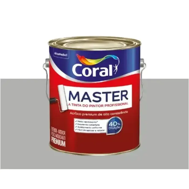 Tinta Acrilica Premium Fosco Master 3,6L Tubarão Branco Coral