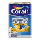 Tinta Acrílica Fosco Proteção Sol & Chuva Impermeabilizante Branco 18L Coral