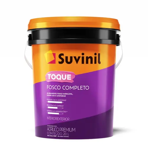 Tinta Acrilica Toque Fosco Completo 20L Balde Branco Neve Suvinil