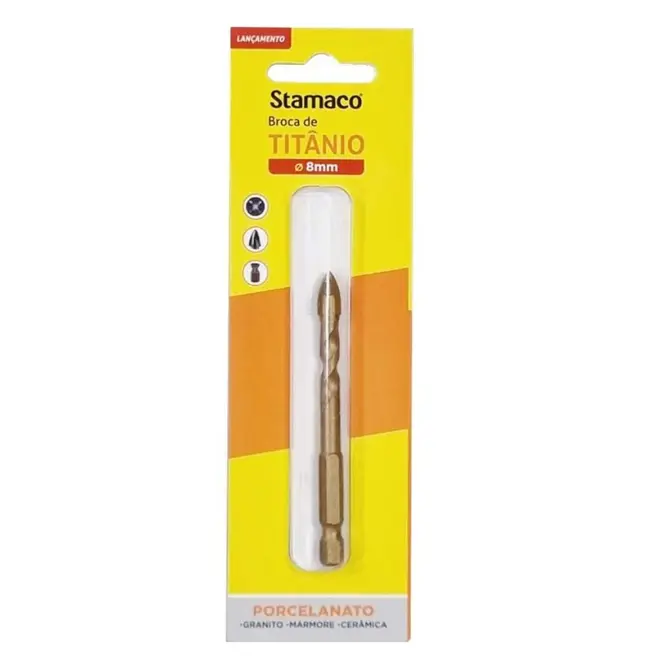 Broca de Titanio para Porcelanato 08mm Stamaco