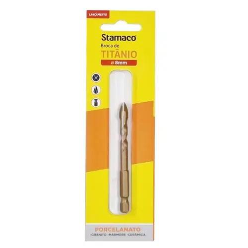 Broca de Titanio para Porcelanato 08mm Stamaco