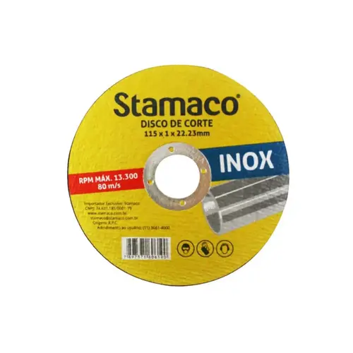 Disco de Corte Inox 115x1x20mm Ref 6374  Stamaco