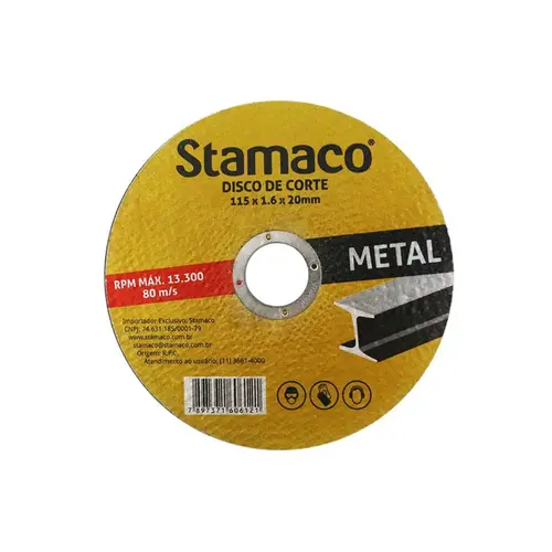 Disco de Corte para Metal 115x1,6x22,23mm Stamaco