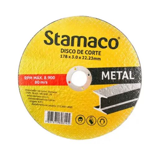 Disco de Corte para Metal 178x3x22mm Stamaco