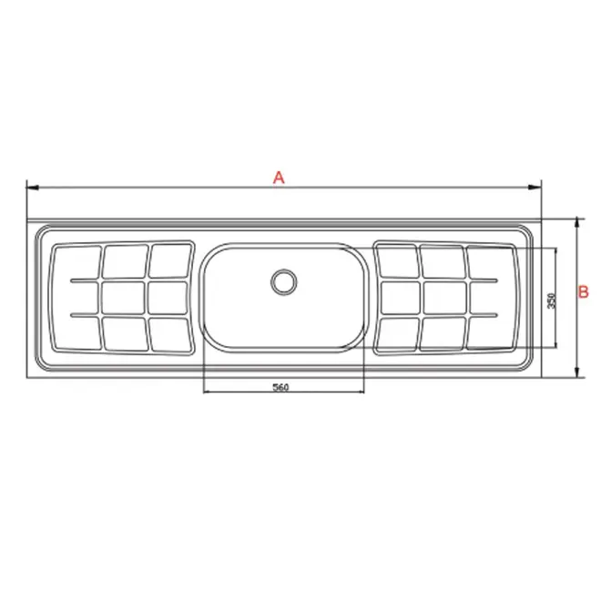 Pia de Cozinha Inox Plus 1,80x0,56 Ghelplus