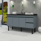 Gabinete de Cozinha Color 1,44m Cinza/Cinza Primatto