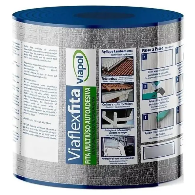 Fita Viaflex Sleeve Aluminio 15cm x 10m Viapol