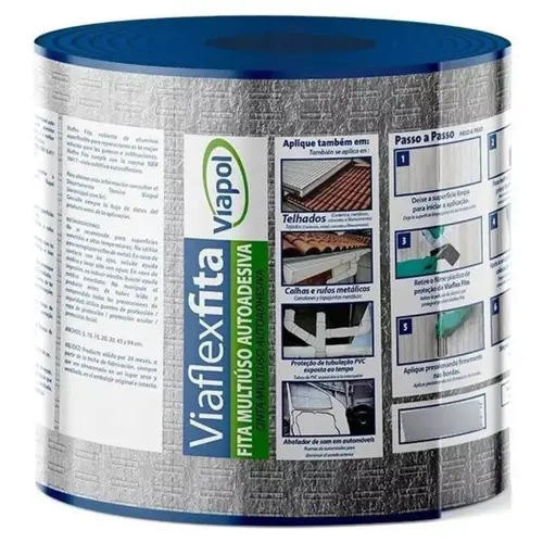 Fita Viaflex Sleeve Aluminio 15cm x 10m Viapol